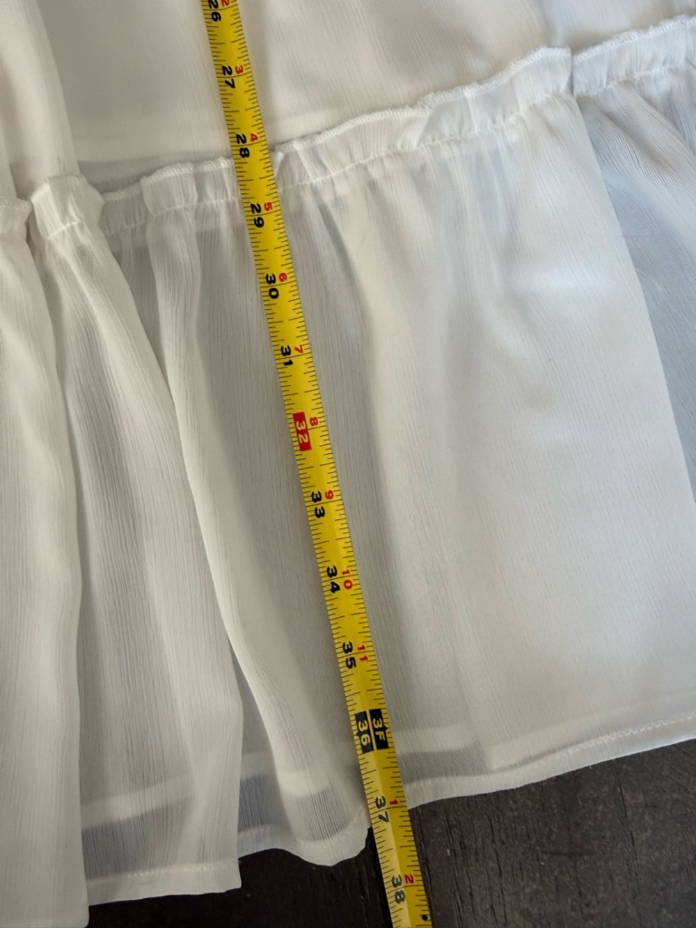 Women’s White Smocked Waist Tiered Maxi Skirt Size Medium Boho Summer Long - Picture 14 of 15